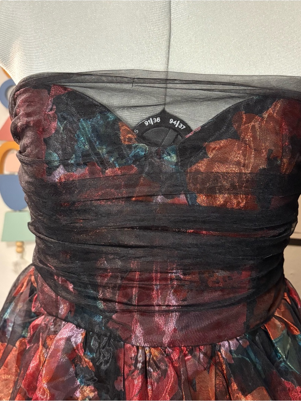 NWT Lulus Strapless Floral Midi Dress – Size Medium - Picture 2 of 9